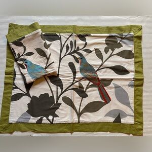 Hillcrest 2 Embroided Paradise Bird Standard Pillow Shams 28x22” Modern